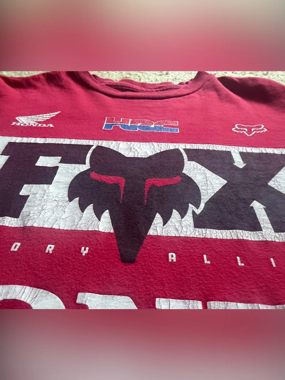 Fox Red Honda Logo Short Sleeve Tee Shirt